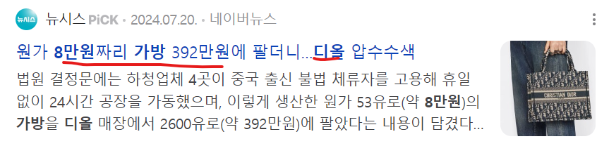감정뇌를 자극하는 브랜드 사례로 든 디올 가방 이미지