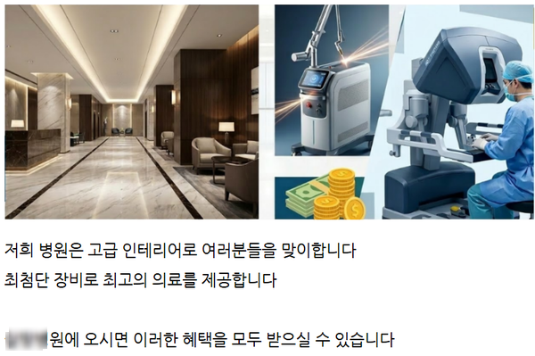 타 병원 대행사 블로그 콘텐츠 예시 화면