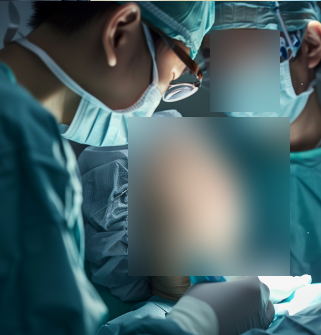 의료광고 법을 고려해 수술실에서 가상 수술 장면을 연출한 촬영 모습